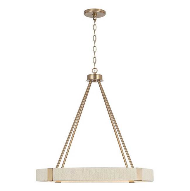 Capital Lighting 449841MA Matte Brass 26''w X 25.5''h 4-light Chandelier In Matte Brass With Bleached Natural Rope Image 1