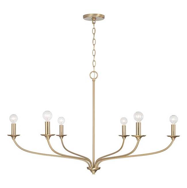 Capital Lighting 449961MA Matte Brass 39.75''w X 24''h 6-light Chandelier In Matte Brass Image 1
