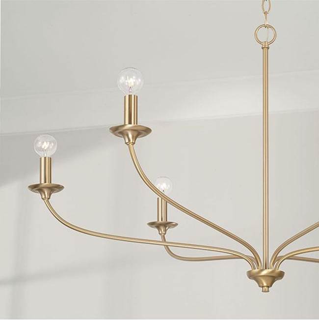 Capital Lighting Dolan 39.75''w X 24''h 6-light Chandelier In Matte Brass
