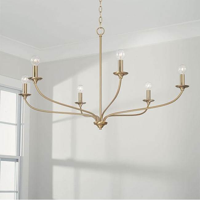 Capital Lighting 449961MA Matte Brass 39.75''w X 24''h 6-light Chandelier In Matte Brass Image 2