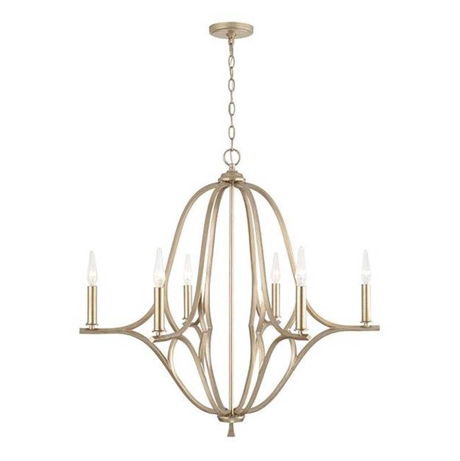 Capital Lighting 450061BS Brushed Champagne 32''w X 31''h 6-light Chandelier In Brushed Champagne Image 1
