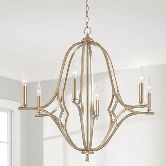Capital Lighting 450061BS Brushed Champagne 32''w X 31''h 6-light Chandelier In Brushed Champagne Image 2