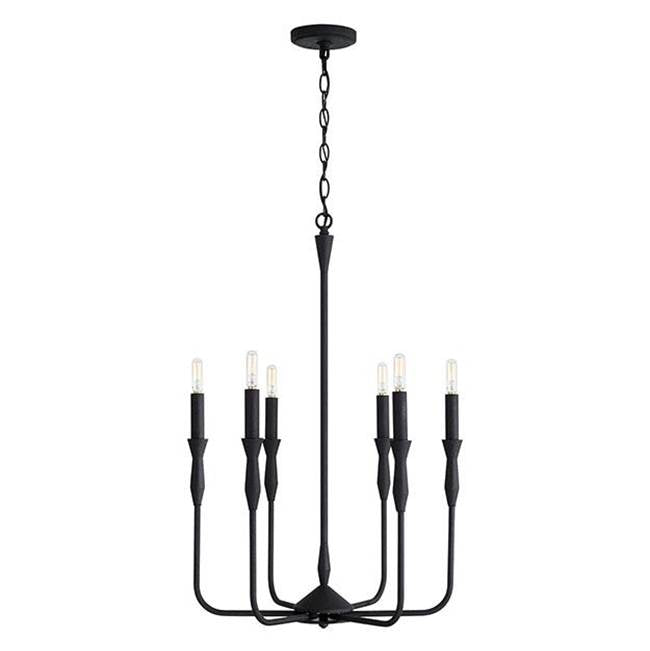 Capital Lighting 450361XK Textured Black 20''w X 30.25''h 6-light Chandelier In Textured Black Image 1