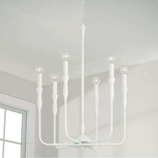 Capital Lighting 450361XW Textured White 20''w X 30.25''h 6-light Chandelier In Textured White Image 2