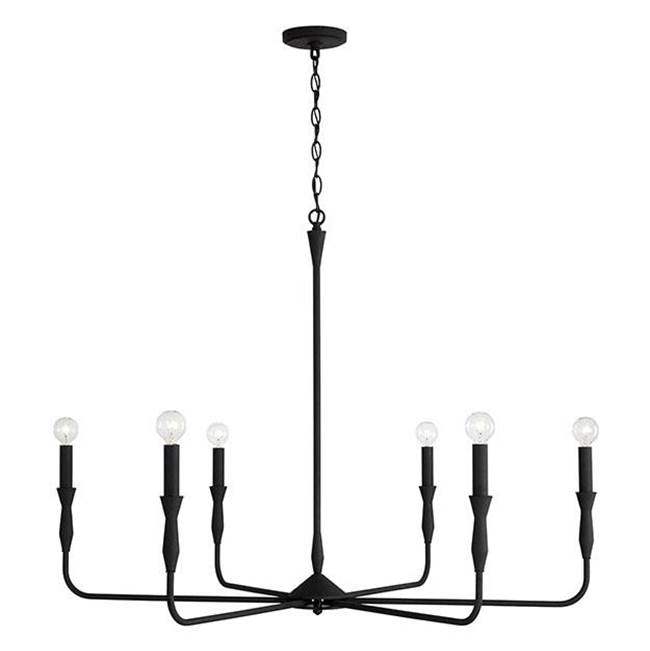 Capital Lighting 450362XK Textured Black 41''w X 30.5''h 6-light Chandelier In Textured Black Image 1