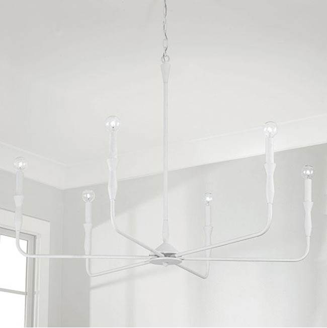 Capital Lighting 450362XW Textured White 41''w X 30.5''h 6-light Chandelier In Textured White Image 2