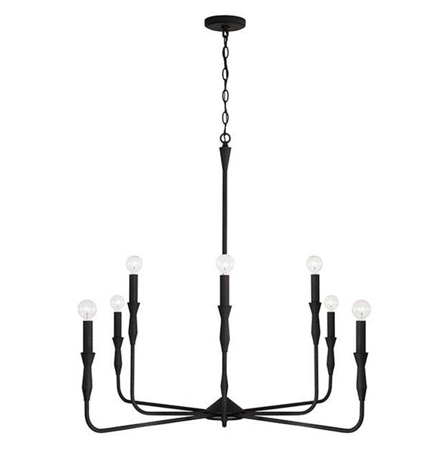 Capital Lighting 450381XK Textured Black 41''w X 34''h 8-light Chandelier In Textured Black Image 1