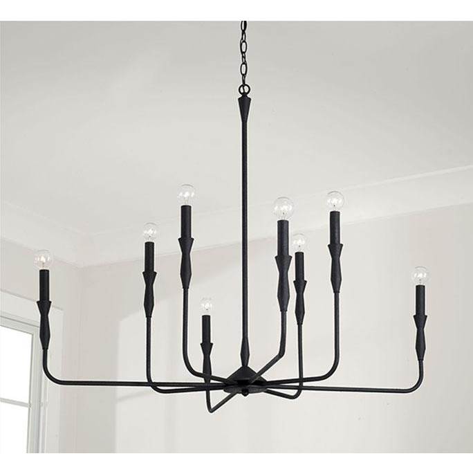 Capital Lighting 450381XK Textured Black 41''w X 34''h 8-light Chandelier In Textured Black Image 2