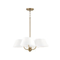 Capital Lighting 450441AD Aged Brass 25.50''w X 21''h 4-light Low-profile Chandelier Semi-flush In Aged Brass With White Fabric Shades Image 1