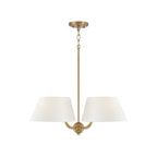 Capital Lighting 450441AD Aged Brass 25.50''w X 21''h 4-light Low-profile Chandelier Semi-flush In Aged Brass With White Fabric Shades Image 3