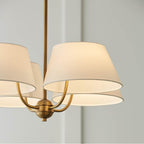 Capital Lighting 450441AD Aged Brass 25.50''w X 21''h 4-light Low-profile Chandelier Semi-flush In Aged Brass With White Fabric Shades Image 5