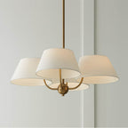 Capital Lighting 450441AD Aged Brass 25.50''w X 21''h 4-light Low-profile Chandelier Semi-flush In Aged Brass With White Fabric Shades Image 6
