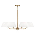 Capital Lighting 450461AD Aged Brass 36''w X 21.25''h 6-light Chandelier In Aged Brass With Offset White Fabric Shade Image 1