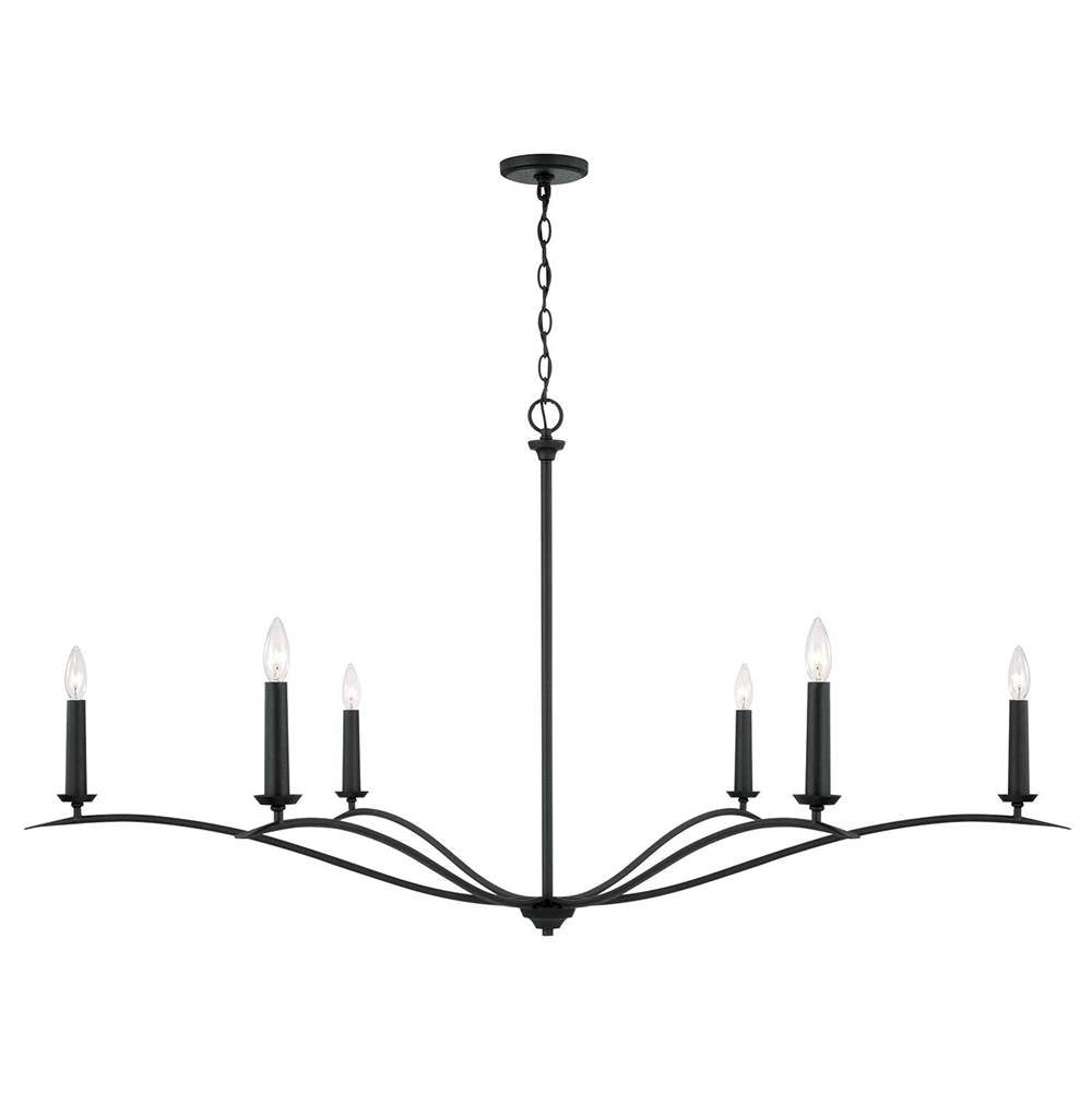 Capital Lighting 450661BI Black Iron 57''w X 29.25''h 6-light Elongated Chandelier In Black Iron Image 1