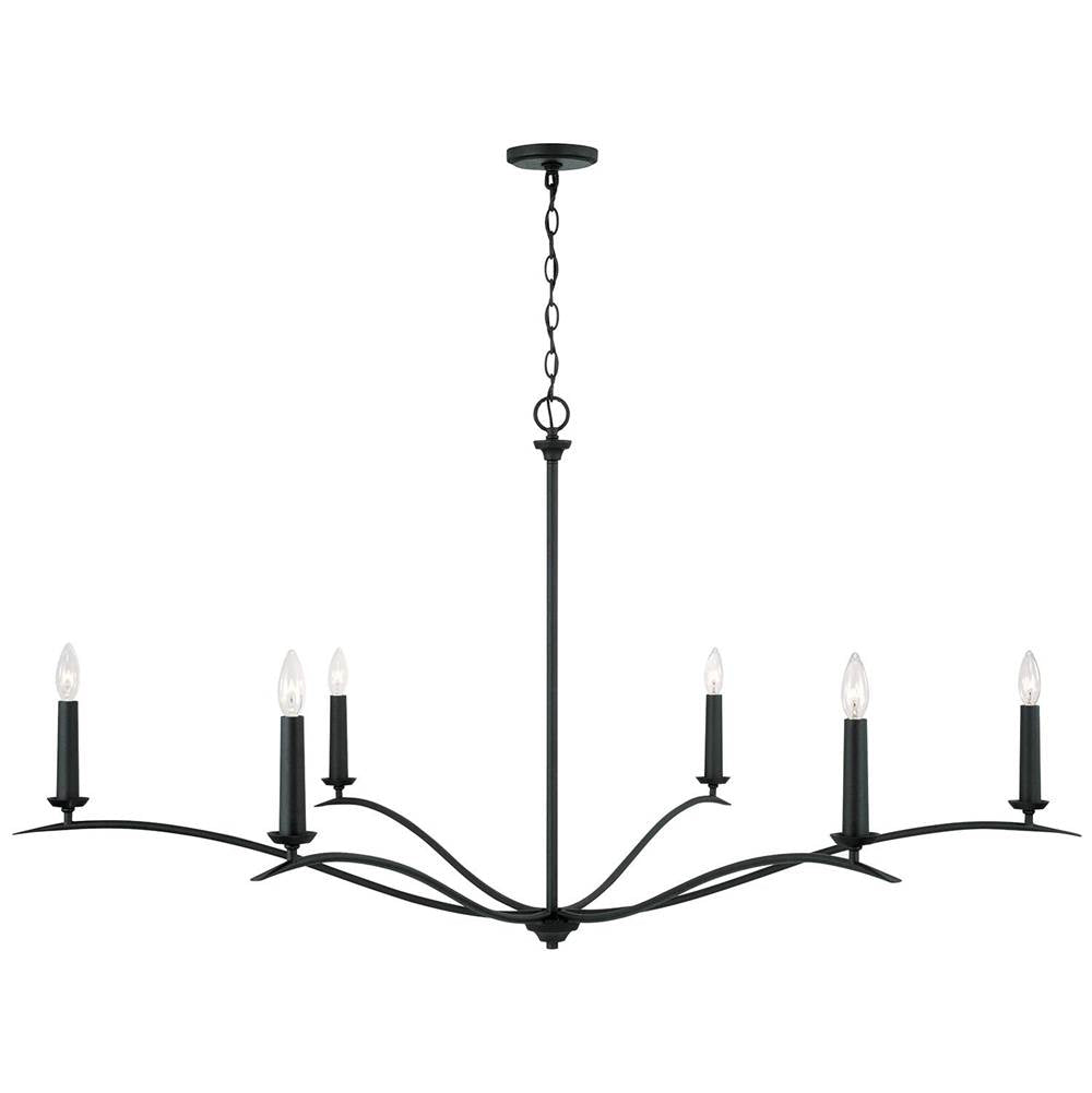 Capital Lighting 450661BI Black Iron 57''w X 29.25''h 6-light Elongated Chandelier In Black Iron Image 5