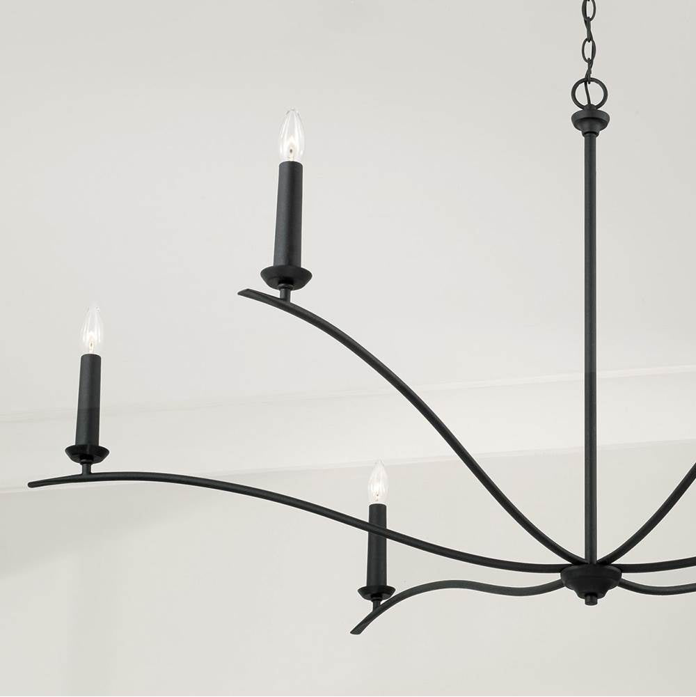 Capital Lighting 450661BI Black Iron 57''w X 29.25''h 6-light Elongated Chandelier In Black Iron Image 6