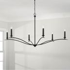 Capital Lighting Grady 57''w X 29.25''h 6-light Elongated Chandelier In Black Iron