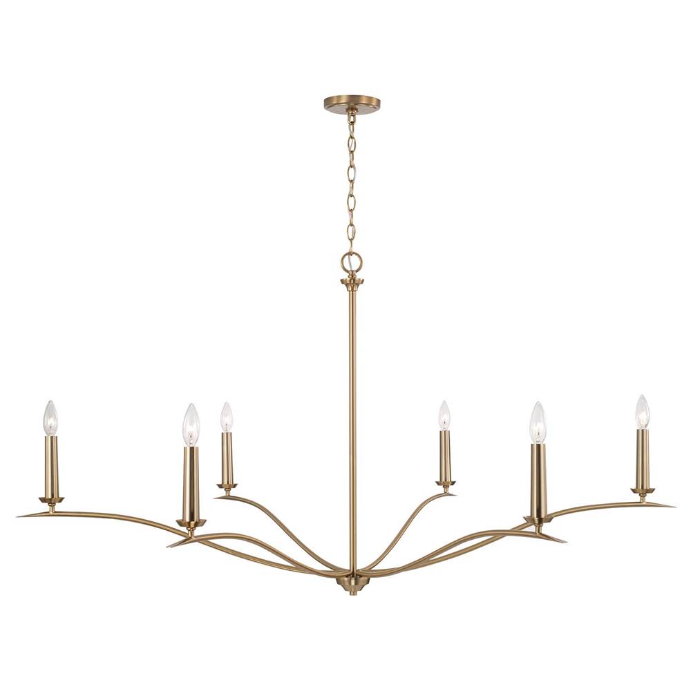 Capital Lighting 450661MA Matte Brass 57''w X 29.25''h 6-light Elongated Chandelier In Matte Brass Image 3