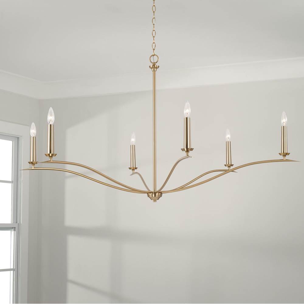 Capital Lighting Grady 57''w X 29.25''h 6-light Elongated Chandelier In Black Iron