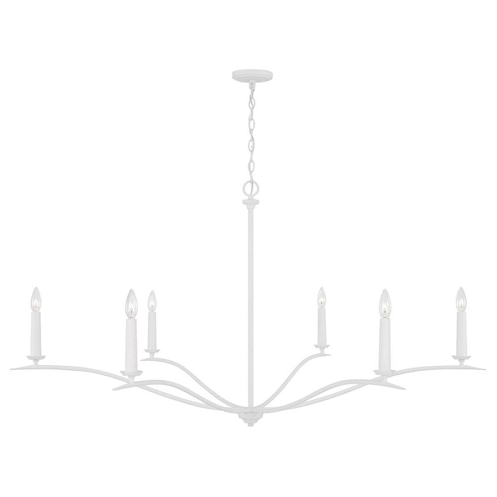 Capital Lighting 450661XW Textured White 57''w X 29.25''h 6-light Elongated Chandelier In Textured White Image 3