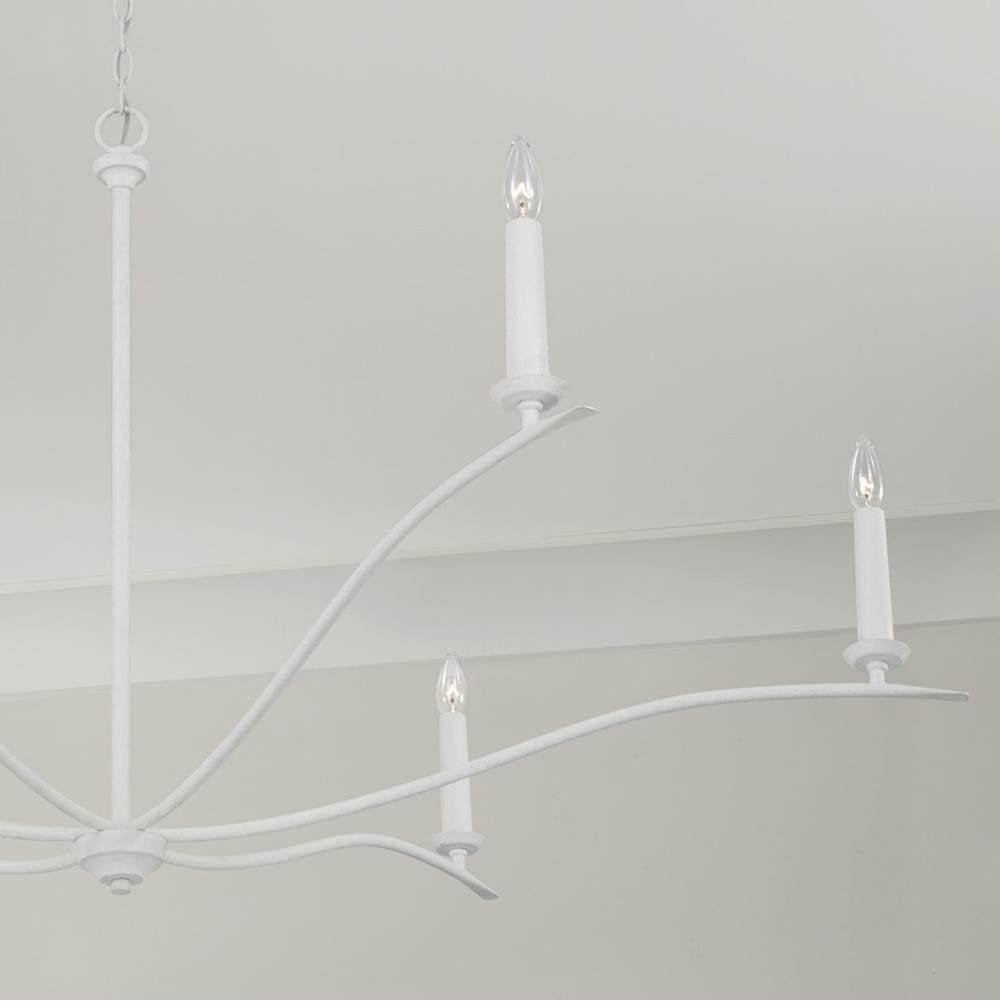 Capital Lighting 450661XW Textured White 57''w X 29.25''h 6-light Elongated Chandelier In Textured White Image 4