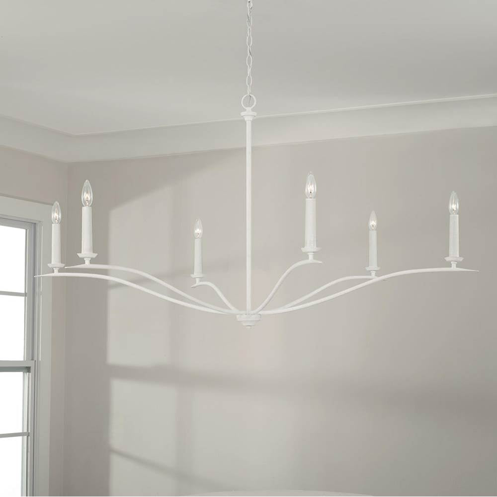 Capital Lighting Grady 57''w X 29.25''h 6-light Elongated Chandelier In Black Iron