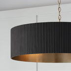 Capital Lighting 450741KR Black Stain,Matte Brass 30.75''w X 11.25''h 4-light Chandelier In Matte Brass And Handcrafted Mango Wood In Black Stain Image 3