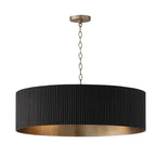 Capital Lighting Donovan 30.75''w X 11.25''h 4-light Chandelier In Matte Brass And Handcrafted Mango Wood In Black Stain