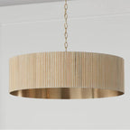 Capital Lighting Donovan 30.75''w X 11.25''h 4-light Chandelier In Matte Brass And Handcrafted Mango Wood In Black Stain