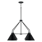 Capital Lighting 451341MB Matte Black 32.50''w X 20''h 4-light Modern Metal Chandelier In Matte Black With White Interior Image 3