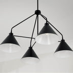 Capital Lighting 451341MB Matte Black 32.50''w X 20''h 4-light Modern Metal Chandelier In Matte Black With White Interior Image 4