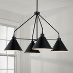 Capital Lighting Alden 32.50''w X 20''h 4-light Modern Metal Chandelier In Matte Black With White Interior