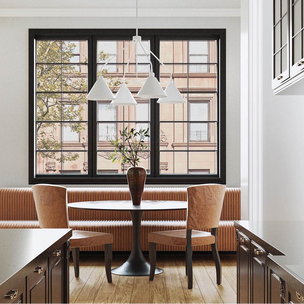 Capital Lighting Alden 32.50''w X 20''h 4-light Modern Metal Chandelier In Matte Black With White Interior
