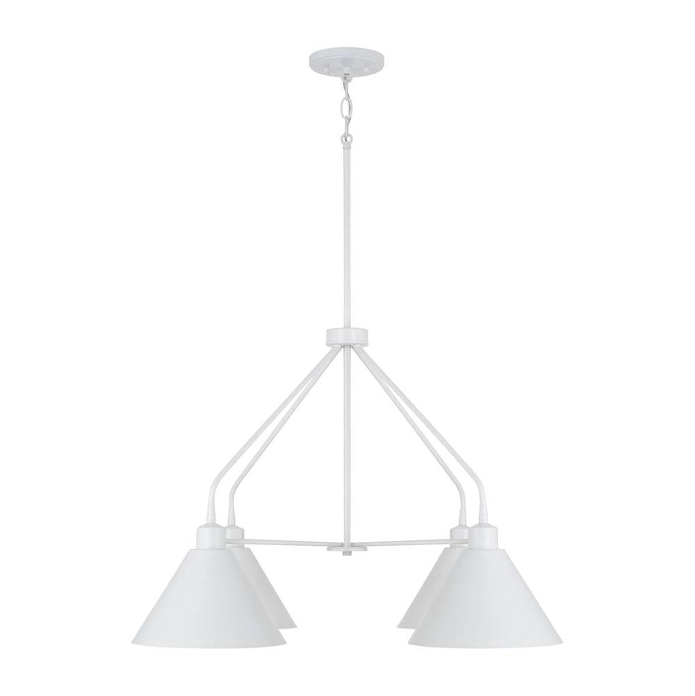 Capital Lighting 451341WE Matte White 32.50''w X 20''h 4-light Modern Metal Chandelier In White Image 3
