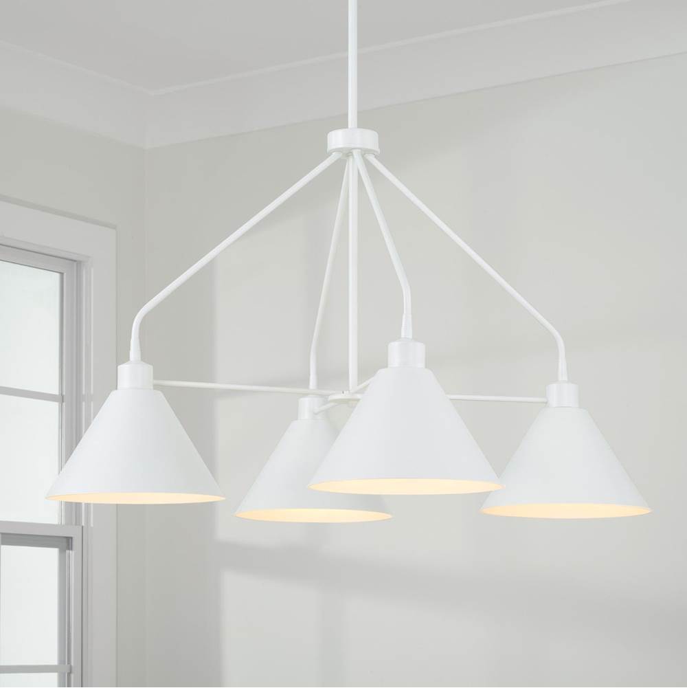 Capital Lighting 451341WE Matte White 32.50''w X 20''h 4-light Modern Metal Chandelier In White Image 5