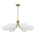 Capital Lighting 451461AW Aged Brass,White 34''w X 10.25''h 6-light Chandelier In Aged Brass And White Image 1
