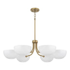 Capital Lighting 451461AW Aged Brass,White 34''w X 10.25''h 6-light Chandelier In Aged Brass And White Image 1