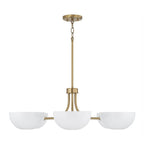 Capital Lighting 451461AW Aged Brass,White 34''w X 10.25''h 6-light Chandelier In Aged Brass And White Image 2