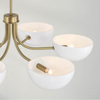 Capital Lighting 451461AW Aged Brass,White 34''w X 10.25''h 6-light Chandelier In Aged Brass And White Image 3