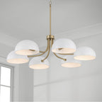 Capital Lighting 451461AW Aged Brass,White 34''w X 10.25''h 6-light Chandelier In Aged Brass And White Image 6