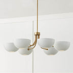 Capital Lighting 451461AW Aged Brass,White 34''w X 10.25''h 6-light Chandelier In Aged Brass And White Image 9