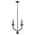 Capital Lighting 451541MB Matte Black 21.50''w X 30.50''h 4-light Chandelier In Matte Black With Interchangeable Faux Wood Or Matte Black Candle Sleeves Image 5