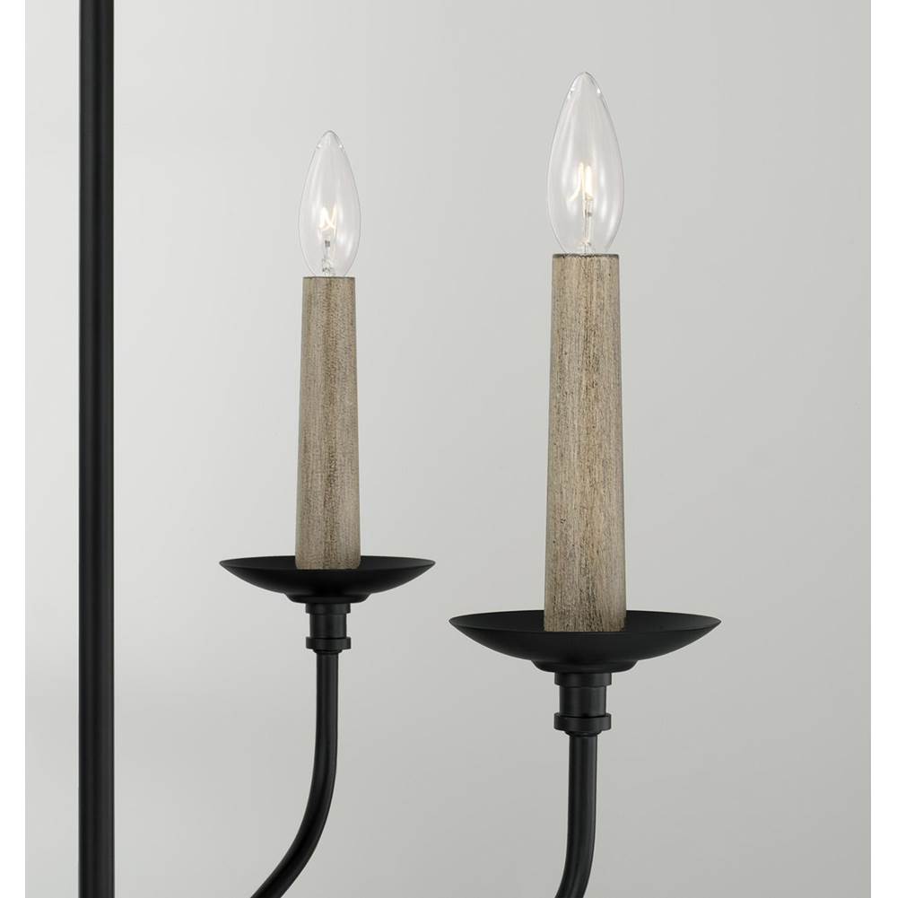 Capital Lighting 451541MB Matte Black 21.50''w X 30.50''h 4-light Chandelier In Matte Black With Interchangeable Faux Wood Or Matte Black Candle Sleeves Image 6