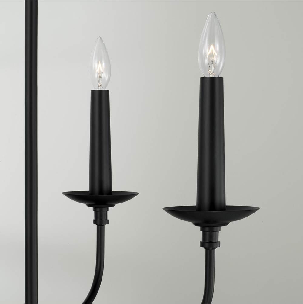Capital Lighting 451541MB Matte Black 21.50''w X 30.50''h 4-light Chandelier In Matte Black With Interchangeable Faux Wood Or Matte Black Candle Sleeves Image 3