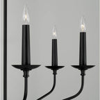 Capital Lighting 451561MB Matte Black 32''w X 30.50''h 6-light Chandelier In Matte Black With Interchangeable Faux Wood Or Matte Black Candle Sleeves Image 4