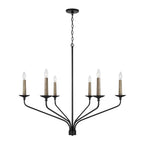 Capital Lighting 451562MB Matte Black 41''w X 35''h 6-light Chandelier In Matte Black With Interchangeable Faux Wood Or Matte Black Candle Sleeves Image 1