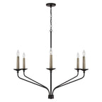 Capital Lighting 451562MB Matte Black 41''w X 35''h 6-light Chandelier In Matte Black With Interchangeable Faux Wood Or Matte Black Candle Sleeves Image 5