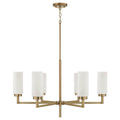 Capital Lighting 451761AD Aged Brass 31''w X 18.25''h 6-light Cylindrical Chandelier In Aged Brass With Faux Alabaster Glass Image 1