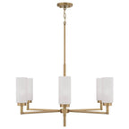Capital Lighting 451761AD Aged Brass 31''w X 18.25''h 6-light Cylindrical Chandelier In Aged Brass With Faux Alabaster Glass Image 4