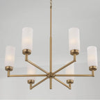 Capital Lighting 451761AD Aged Brass 31''w X 18.25''h 6-light Cylindrical Chandelier In Aged Brass With Faux Alabaster Glass Image 5